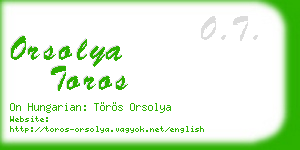 orsolya toros business card